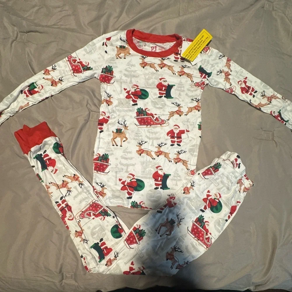 Place Red and White Santa Pajama Set